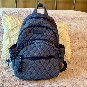 Vera Bradley Quilted Navy Blue Mini Backpack